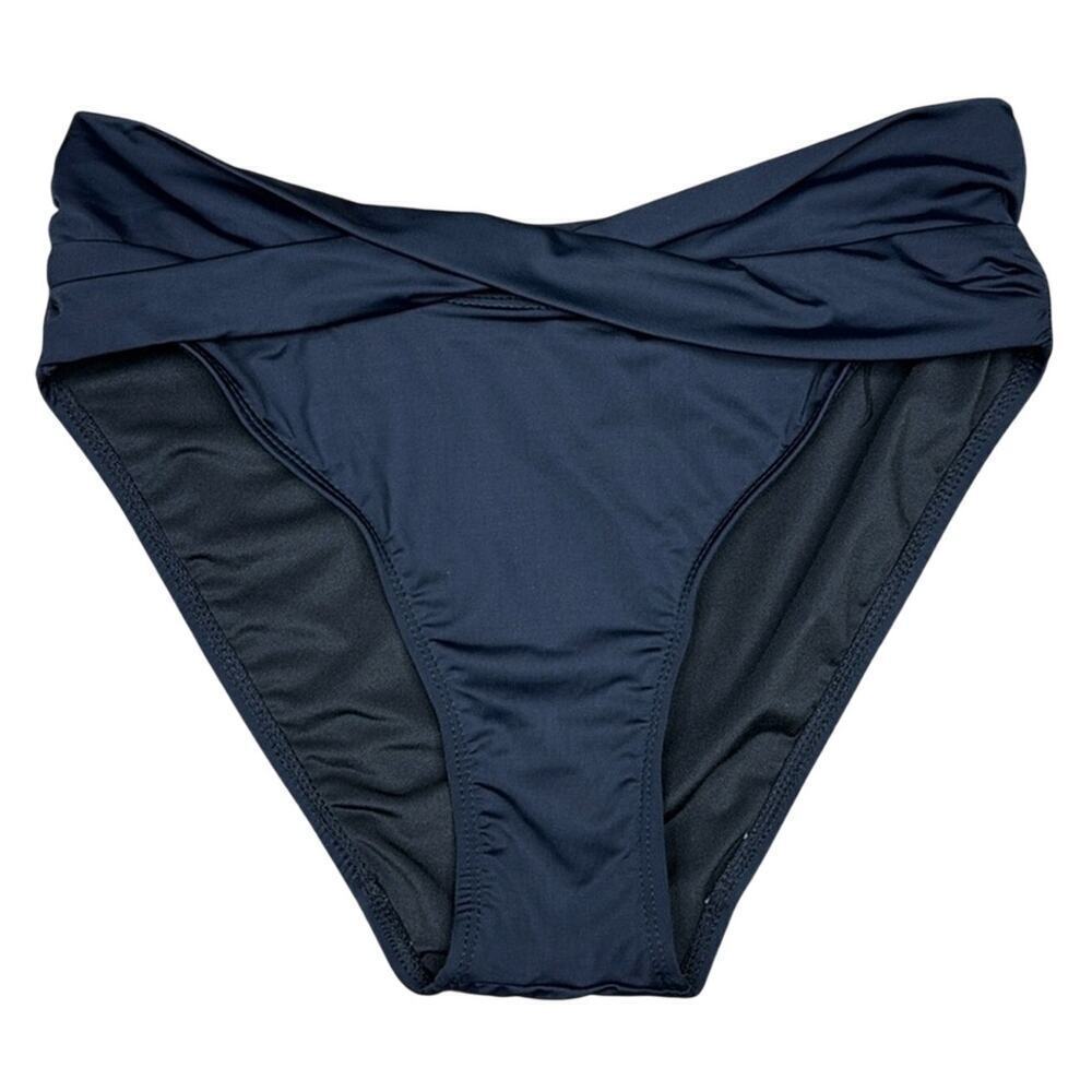 Tempt Me Women's Solid Black Twist Band High Waisted Bikini Bottoms Size Small